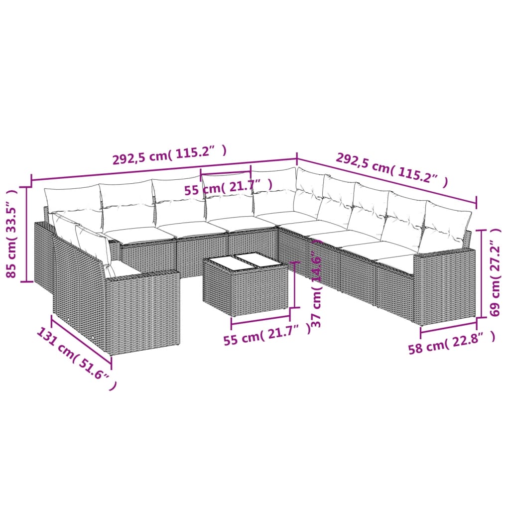8721102305122_g_en_hd_1 vidaXL 12 Piece Garden Sofa Set with Cushions Grey Poly Rattan - Image 3