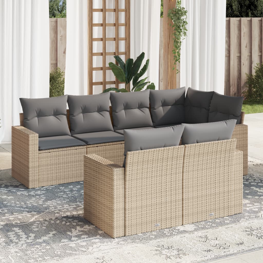 8721102305214_m_en_hd_1 vidaXL 7 Piece Garden Sofa Set with Cushions Beige Poly Rattan - Image 1