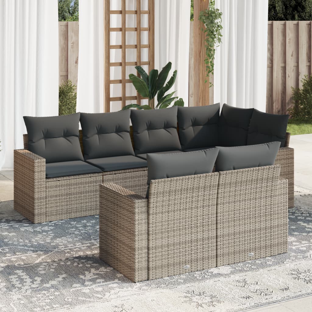 8721102305221_m_en_hd_1 vidaXL 7 Piece Garden Sofa Set with Cushions Grey Poly Rattan - Image 1