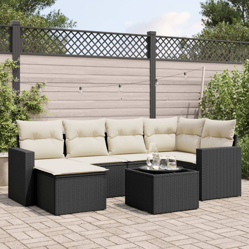 8721102305788_m_en_hd_1 vidaXL 7 Piece Garden Sofa Set with Cushions Black Poly Rattan - Image 1