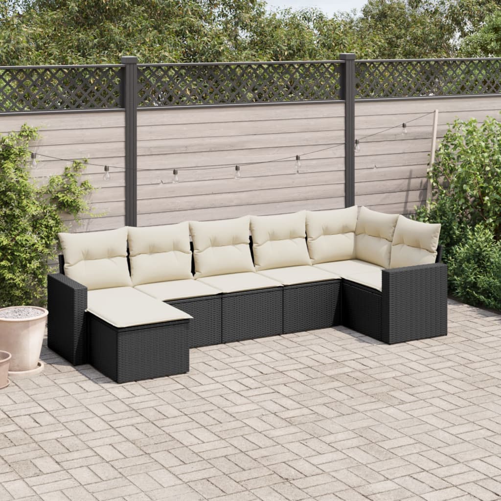 8721102305887_m_en_hd_1 vidaXL 7 Piece Garden Sofa Set with Cushions Black Poly Rattan - Image 1
