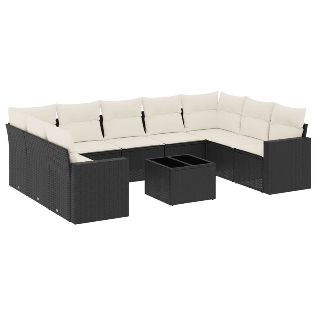 8721102307188_a_en_hd_1 vidaXL 10 Piece Garden Sofa Set with Cushions Black Poly Rattan - Image 2