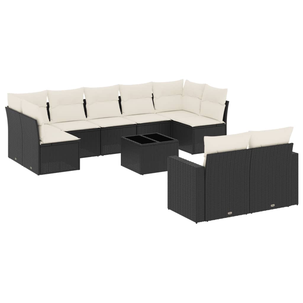 8721102307386_a_en_hd_1 vidaXL 10 Piece Garden Sofa Set with Cushions Black Poly Rattan - Image 2