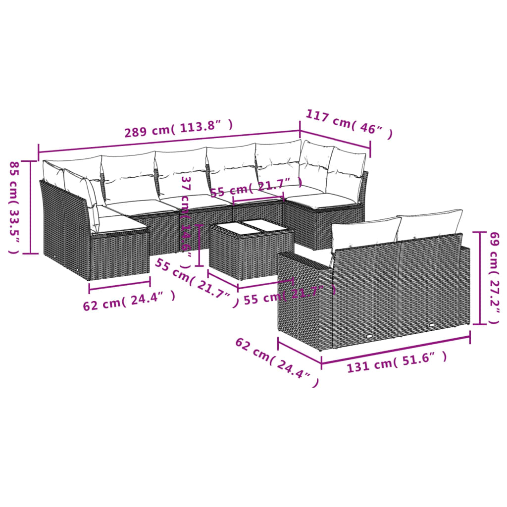 8721102307416_g_en_hd_1 vidaXL 10 Piece Garden Sofa Set with Cushions Beige Poly Rattan - Image 3