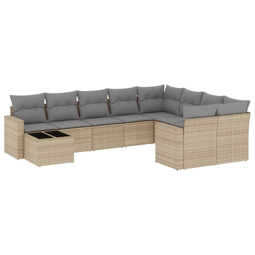 8721102307713_a_en_hd_1 vidaXL 10 Piece Garden Sofa Set with Cushions Beige Poly Rattan - Image 2