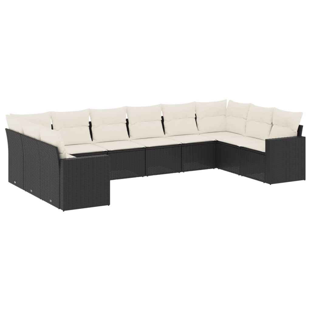 8721102307782_a_en_hd_1 vidaXL 10 Piece Garden Sofa Set with Cushions Black Poly Rattan - Image 2