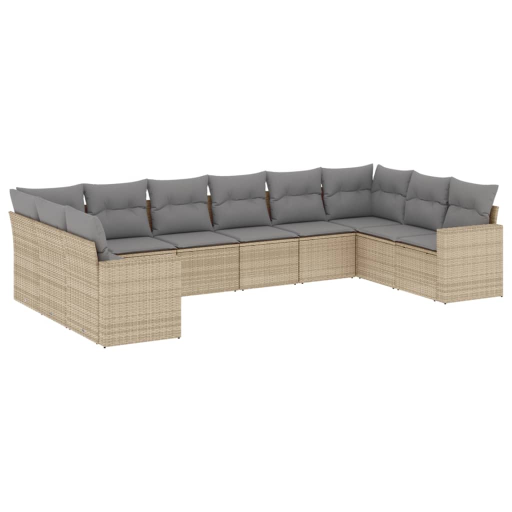 8721102307812_a_en_hd_1 vidaXL 10 Piece Garden Sofa Set with Cushions Beige Poly Rattan - Image 2