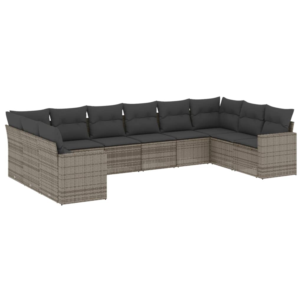 8721102307829_a_en_hd_1 vidaXL 10 Piece Garden Sofa Set with Cushions Grey Poly Rattan - Image 2