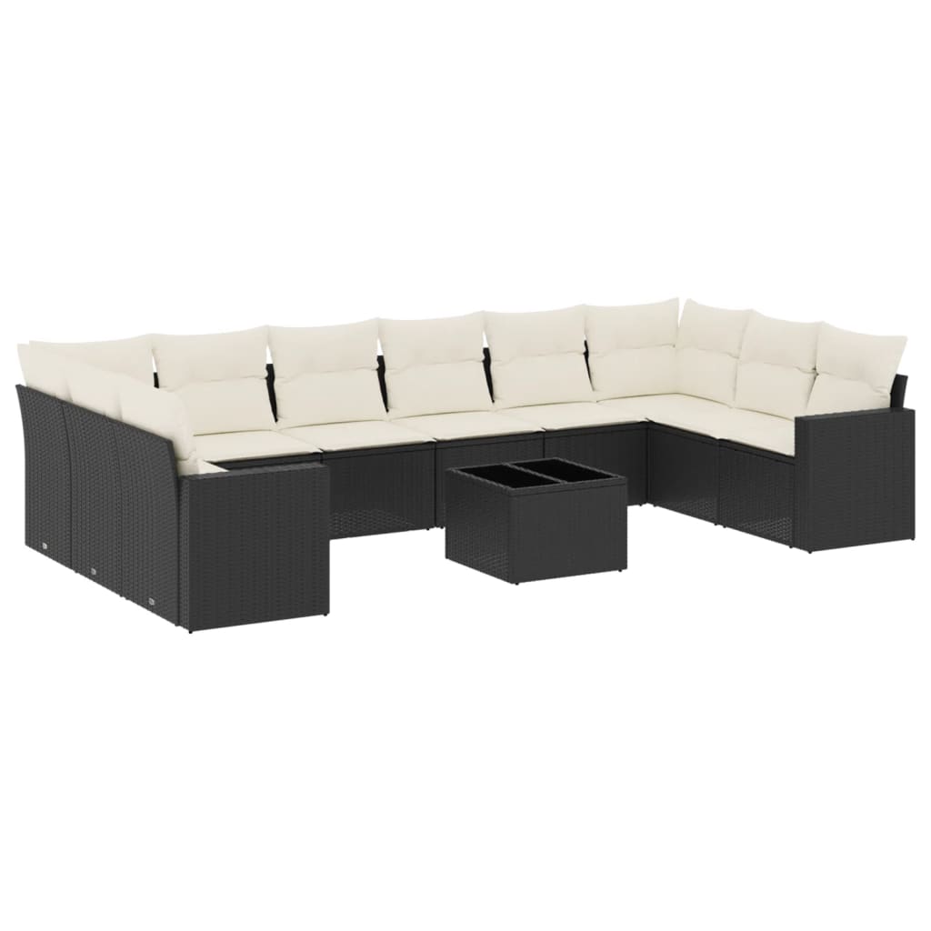 8721102307881_a_en_hd_1 vidaXL 11 Piece Garden Sofa Set with Cushions Black Poly Rattan - Image 2