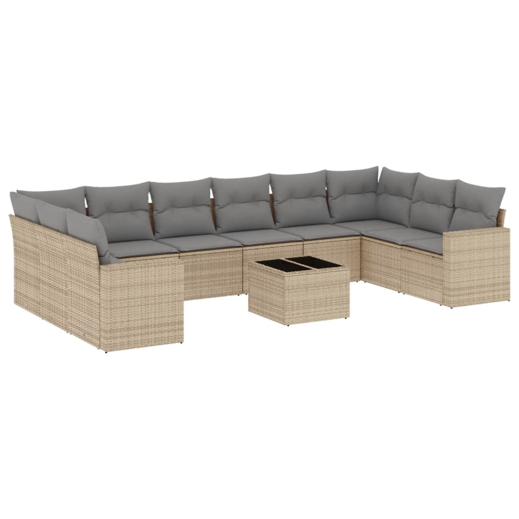 8721102307911_a_en_hd_1 vidaXL 11 Piece Garden Sofa Set with Cushions Beige Poly Rattan - Image 2