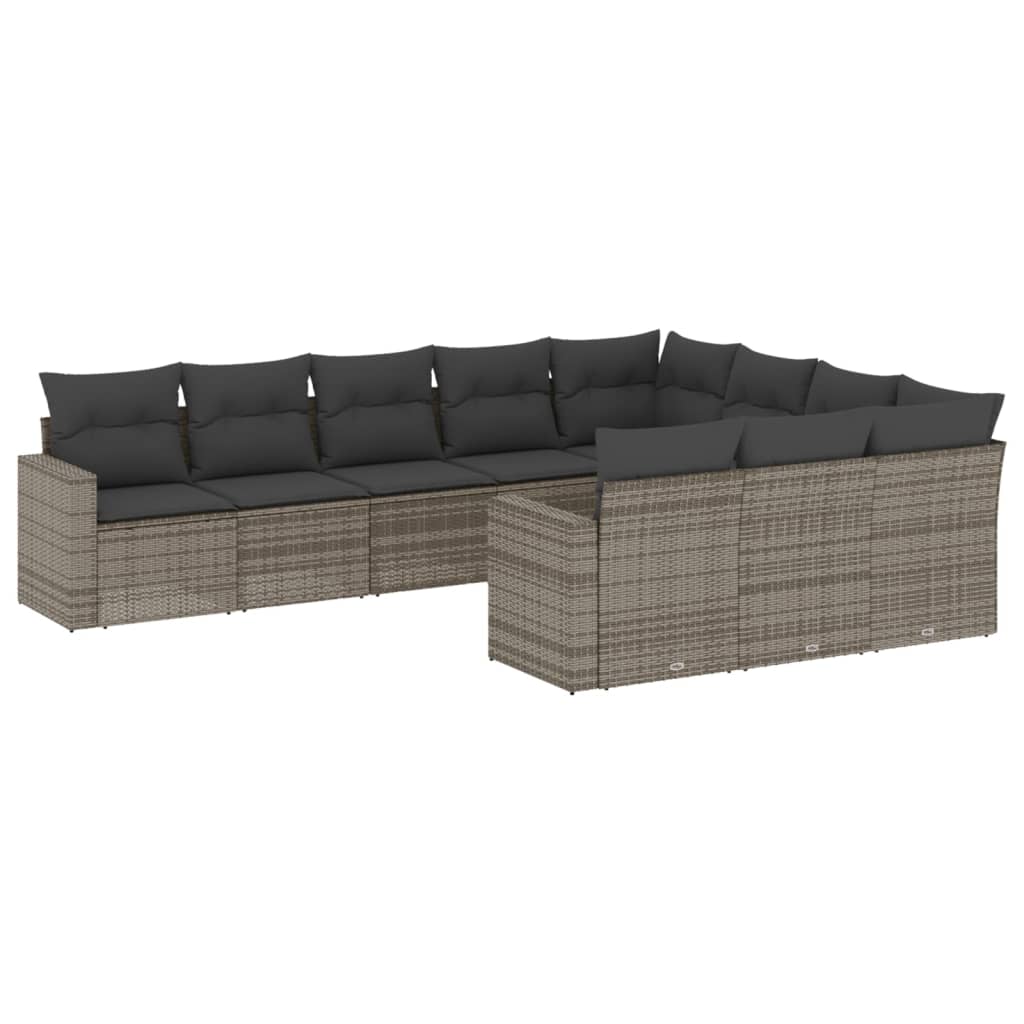 8721102308024_a_en_hd_1 vidaXL 10 Piece Garden Sofa Set with Cushions Grey Poly Rattan - Image 2