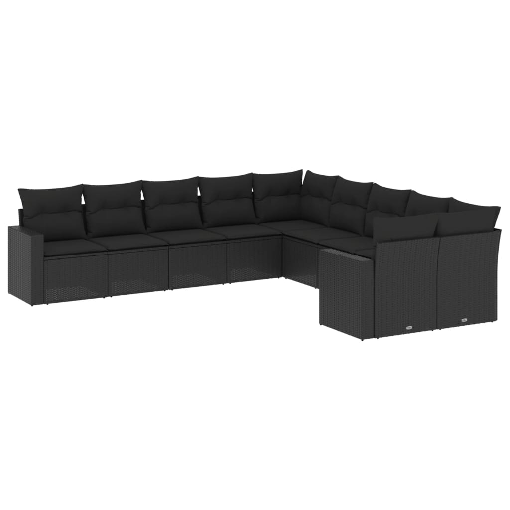 8721102308178_a_en_hd_1 vidaXL 10 Piece Garden Sofa Set with Cushions Black Poly Rattan - Image 2