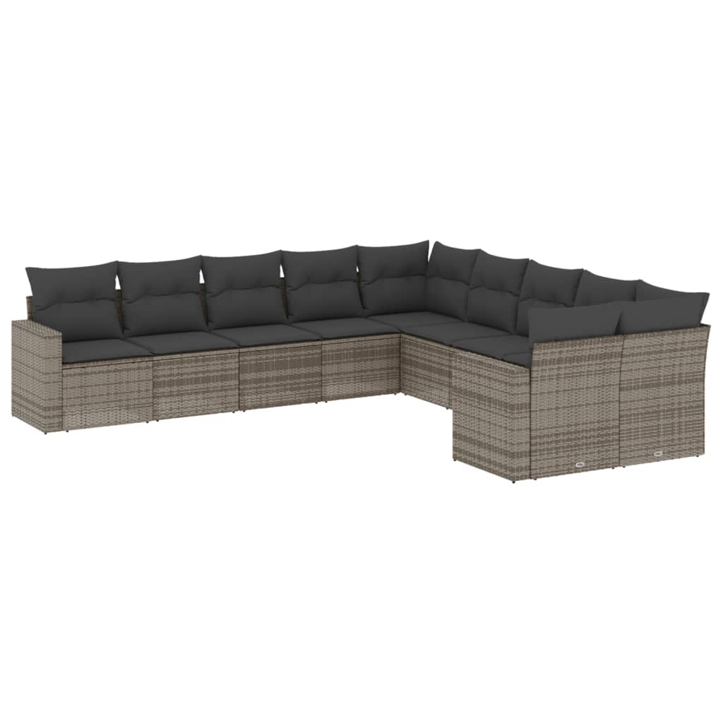 8721102308222_a_en_hd_1 vidaXL 10 Piece Garden Sofa Set with Cushions Grey Poly Rattan - Image 2