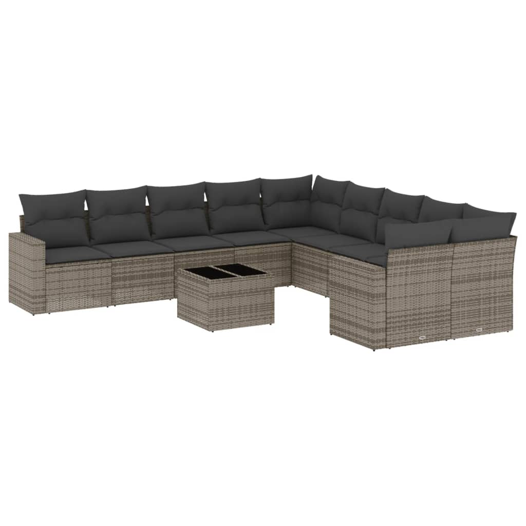 8721102308321_a_en_hd_1 vidaXL 11 Piece Garden Sofa Set with Cushions Grey Poly Rattan - Image 2