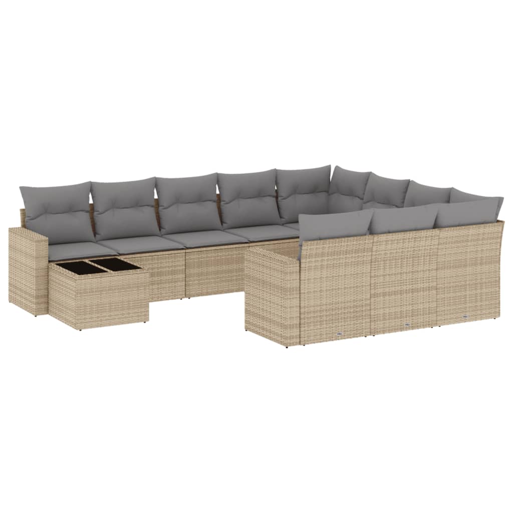 8721102308413_a_en_hd_1 vidaXL 11 Piece Garden Sofa Set with Cushions Beige Poly Rattan - Image 2