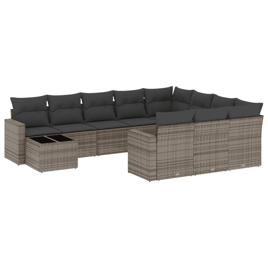 8721102308420_a_en_hd_1 vidaXL 11 Piece Garden Sofa Set with Cushions Grey Poly Rattan - Image 2