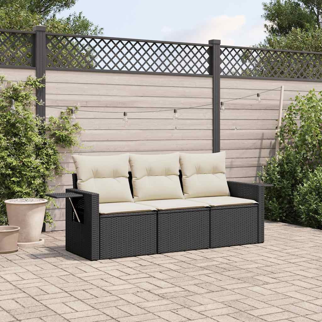 8721102311680_m_en_hd_1 vidaXL 3 Piece Garden Sofa Set with Cushions Black Poly Rattan - Image 1