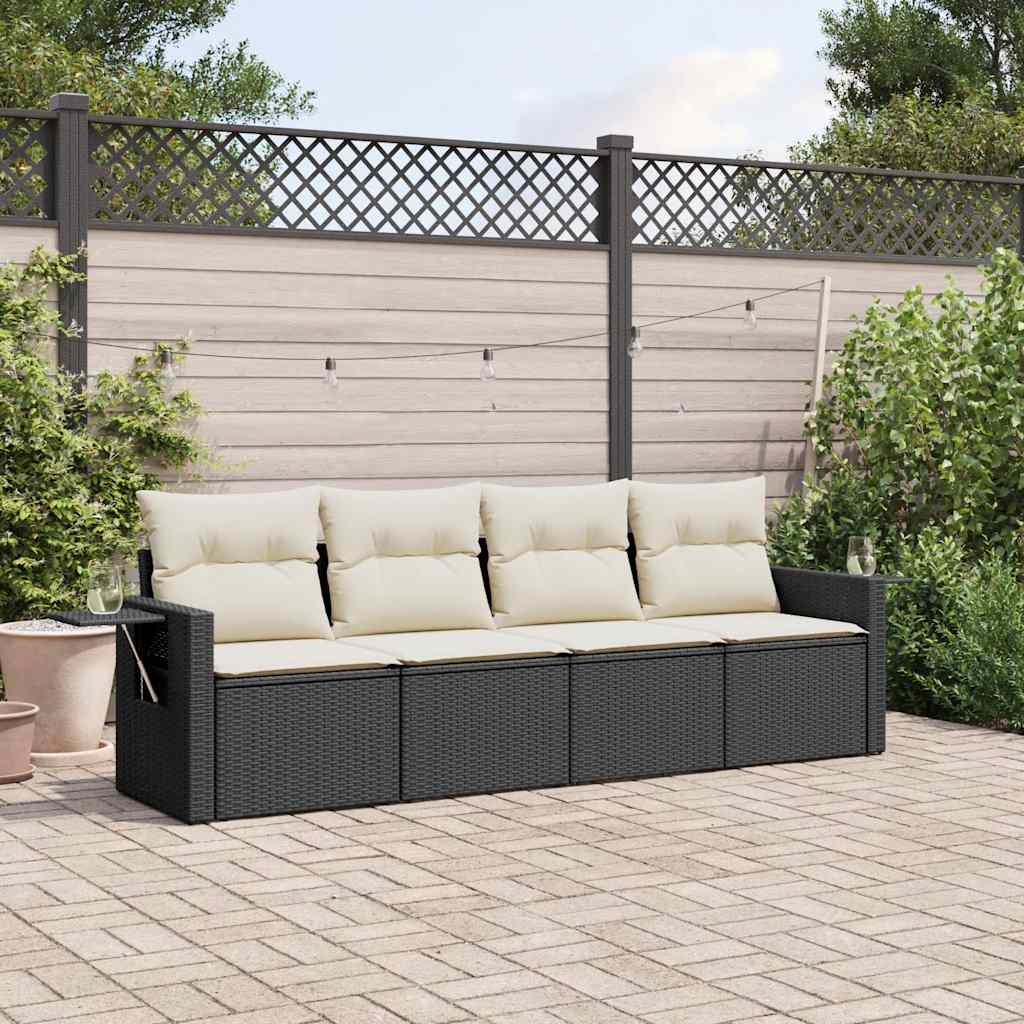 8721102311888_m_en_hd_1 vidaXL 4 Piece Garden Sofa Set with Cushions Black Poly Rattan - Image 1