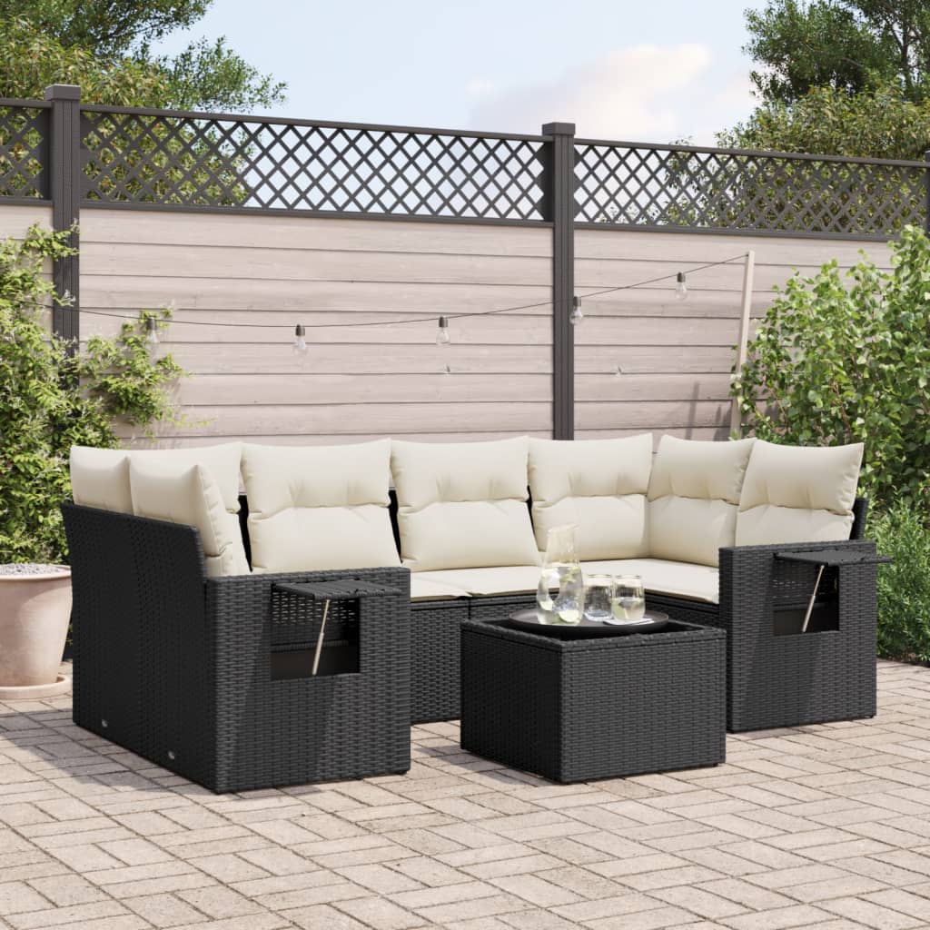 8721102312281_m_en_hd_1 vidaXL 7 Piece Garden Sofa Set with Cushions Black Poly Rattan - Image 1