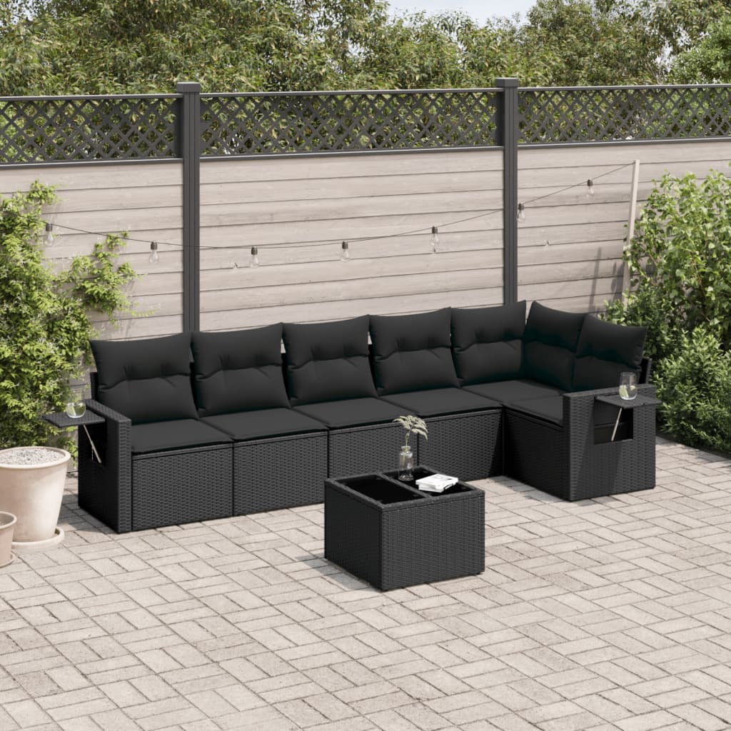 8721102315077_m_en_hd_1 vidaXL 7 Piece Garden Sofa Set with Cushions Black Poly Rattan - Image 1