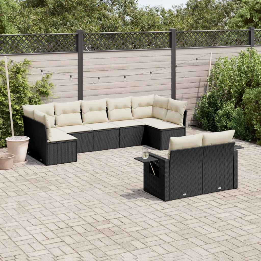 8721102319280_m_en_hd_1 vidaXL 9 Piece Garden Sofa Set with Cushions Black Poly Rattan - Image 1