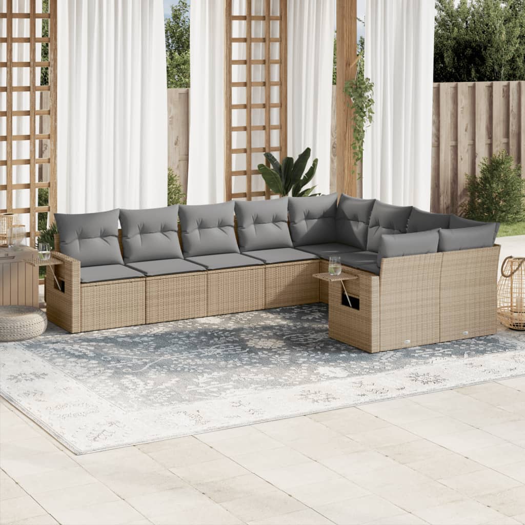 8721102319518_m_en_hd_1 vidaXL 9 Piece Garden Sofa Set with Cushions Beige Poly Rattan - Image 1