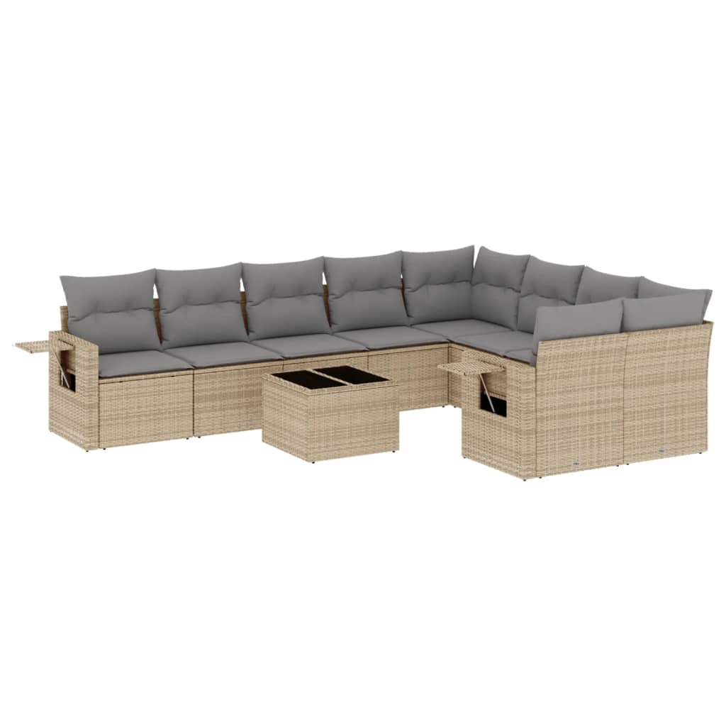 8721102319617_a_en_hd_1 vidaXL 10 Piece Garden Sofa Set with Cushions Beige Poly Rattan - Image 2
