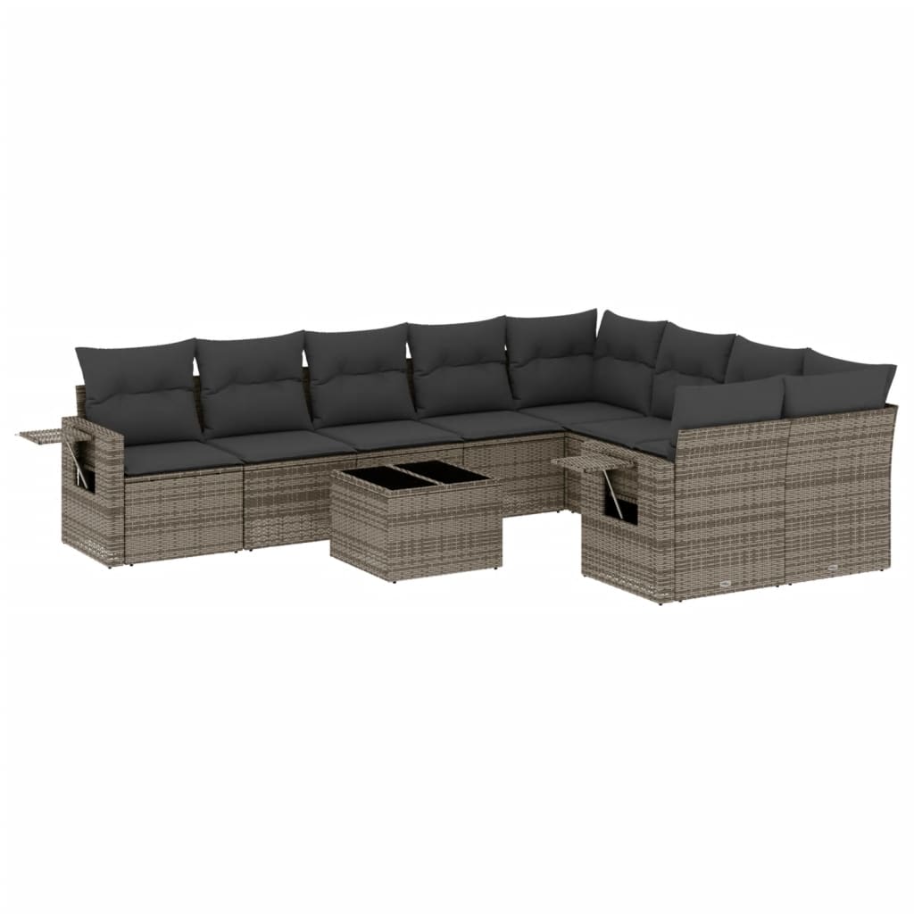 8721102319624_a_en_hd_1 vidaXL 10 Piece Garden Sofa Set with Cushions Grey Poly Rattan - Image 2