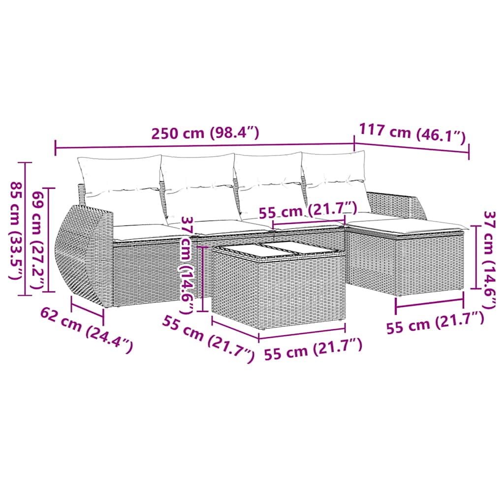 8721102326080_g_en_hd_1 vidaXL 6 Piece Garden Sofa Set with Cushions Black Poly Rattan - Image 3