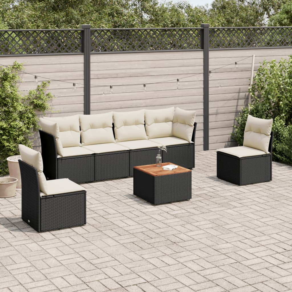 8721102348525_m_en_hd_1 vidaXL 7 Piece Garden Sofa Set with Cushions Black Poly Rattan - Image 1
