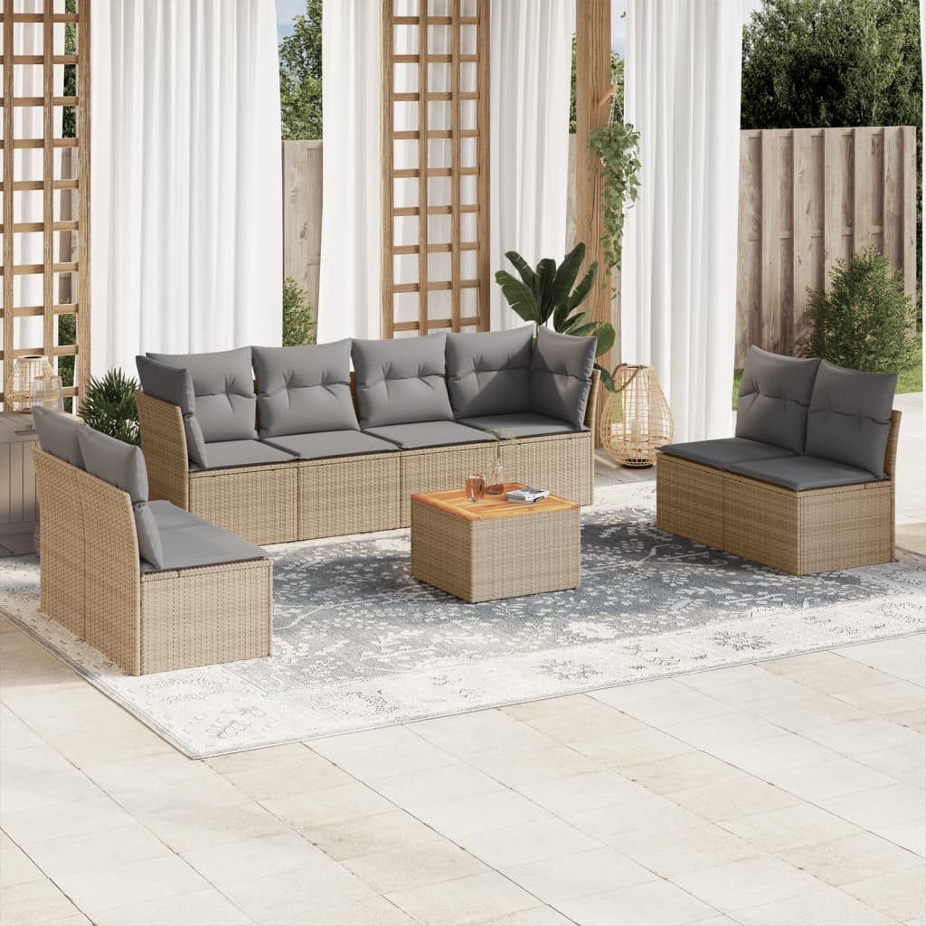 8721102348839_m_en_hd_1 vidaXL 9 Piece Garden Sofa Set with Cushions Mix Beige Poly Rattan - Image 1