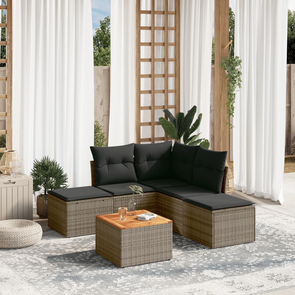 8721102349751_m_en_hd_1 vidaXL 6 Piece Garden Sofa Set with Cushions Grey Poly Rattan - Image 1