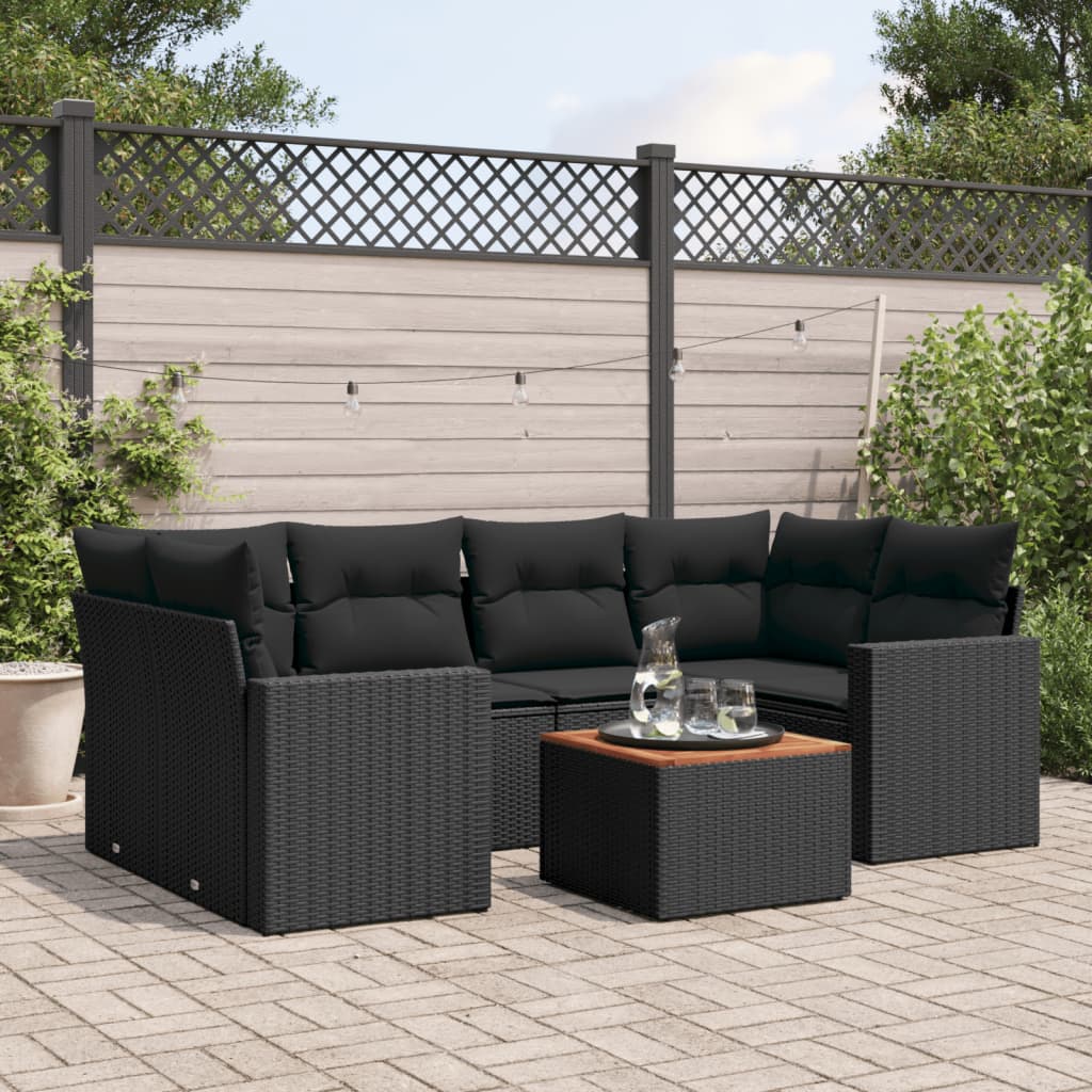 8721102353208_m_en_hd_1 vidaXL 7 Piece Garden Sofa Set with Cushions Black Poly Rattan - Image 1