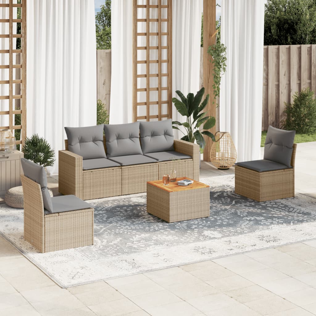 8721102353666_m_en_hd_1 vidaXL 6 Piece Garden Sofa Set with Cushions Mix Beige Poly Rattan - Image 1