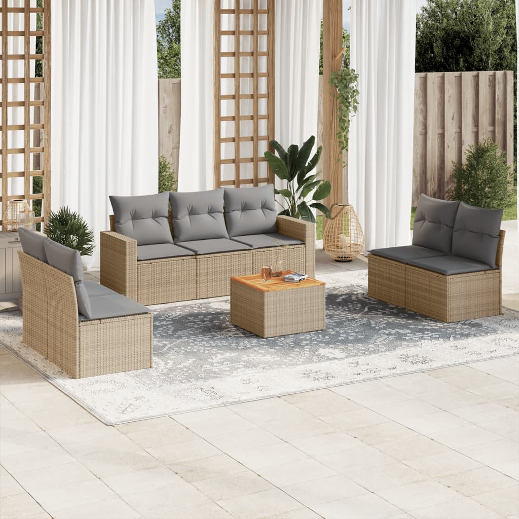 8721102353802_m_en_hd_1 vidaXL 8 Piece Garden Sofa Set with Cushions Mix Beige Poly Rattan - Image 1