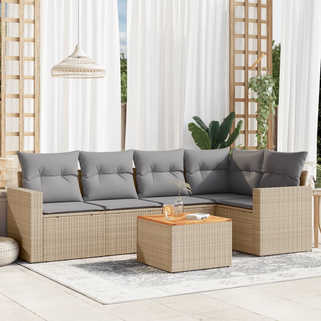 8721102354151_m_en_hd_1 vidaXL 6 Piece Garden Sofa Set with Cushions Mix Beige Poly Rattan - Image 1