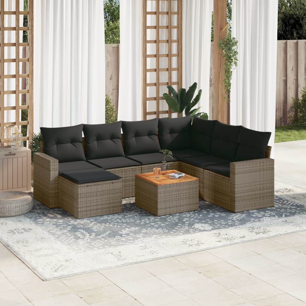 8721102355424_m_en_hd_1 vidaXL 8 Piece Garden Sofa Set with Cushions Grey Poly Rattan - Image 1