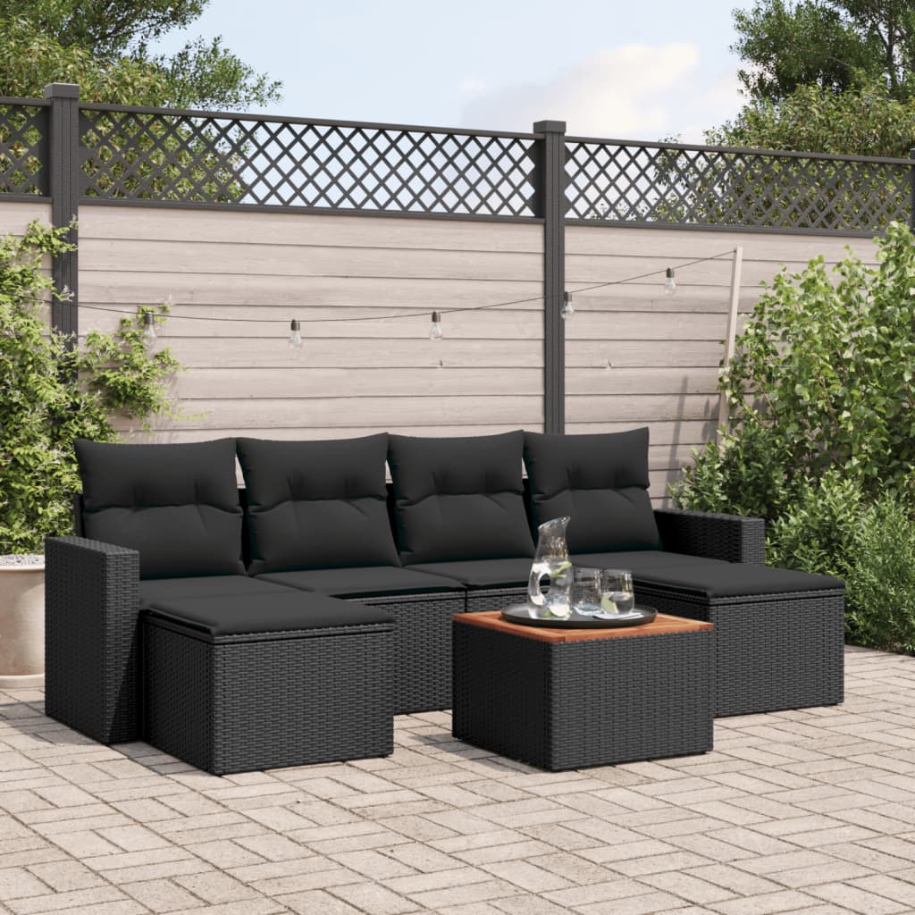 8721102355448_m_en_hd_1 vidaXL 7 Piece Garden Sofa Set with Cushions Black Poly Rattan - Image 1