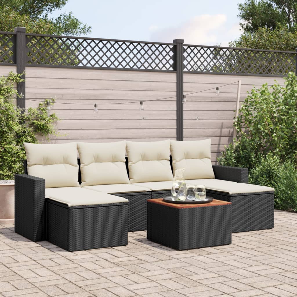 8721102355455_m_en_hd_1 vidaXL 7 Piece Garden Sofa Set with Cushions Black Poly Rattan - Image 1