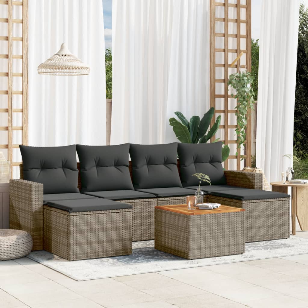 8721102355493_m_en_hd_1 vidaXL 7 Piece Garden Sofa Set with Cushions Grey Poly Rattan - Image 1