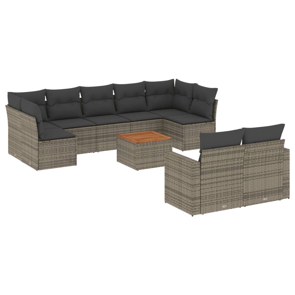 8721102355776_a_en_hd_1 vidaXL 10 Piece Garden Sofa Set with Cushions Grey Poly Rattan - Image 2