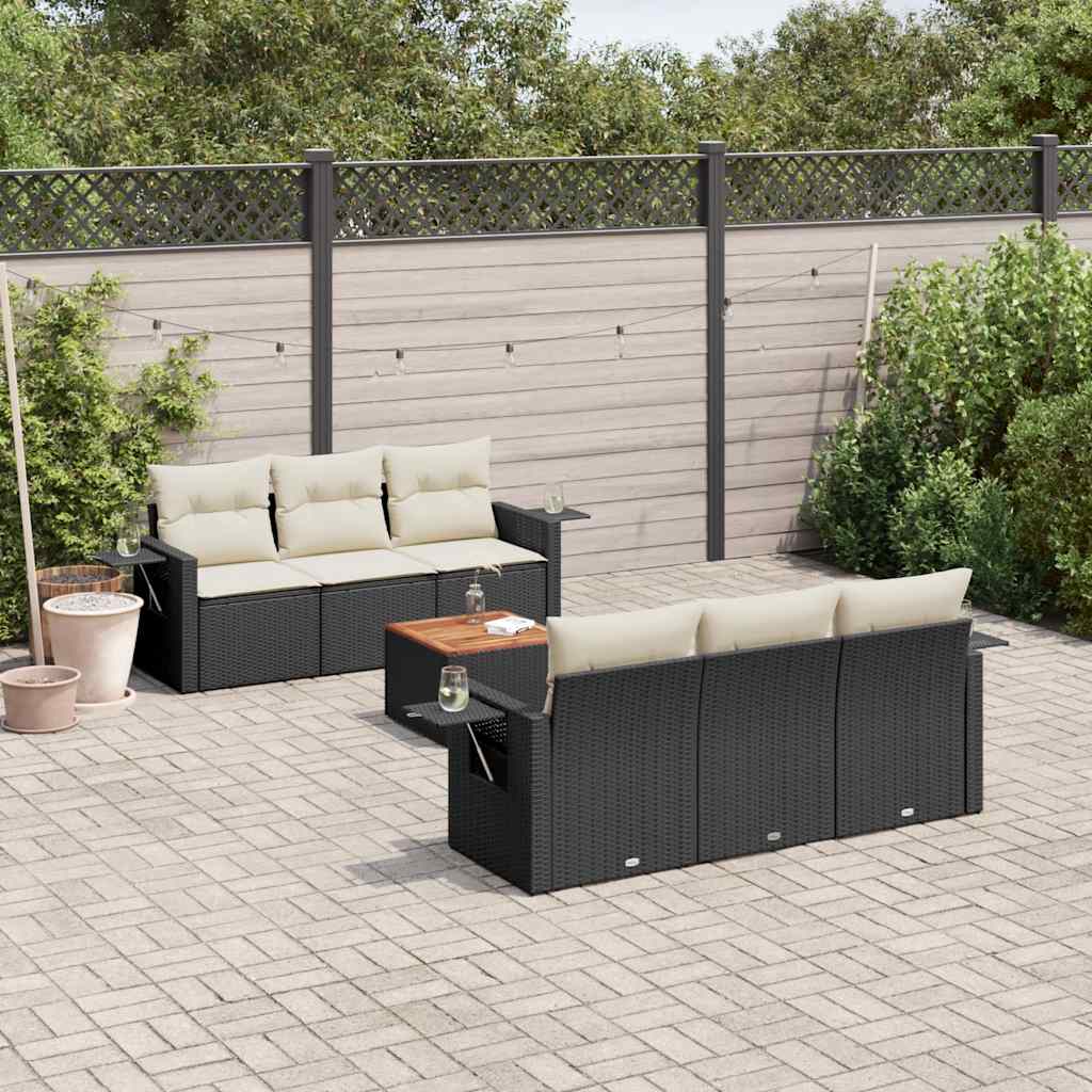 8721102357558_m_en_hd_1 vidaXL 7 Piece Garden Sofa Set with Cushions Black Poly Rattan - Image 1