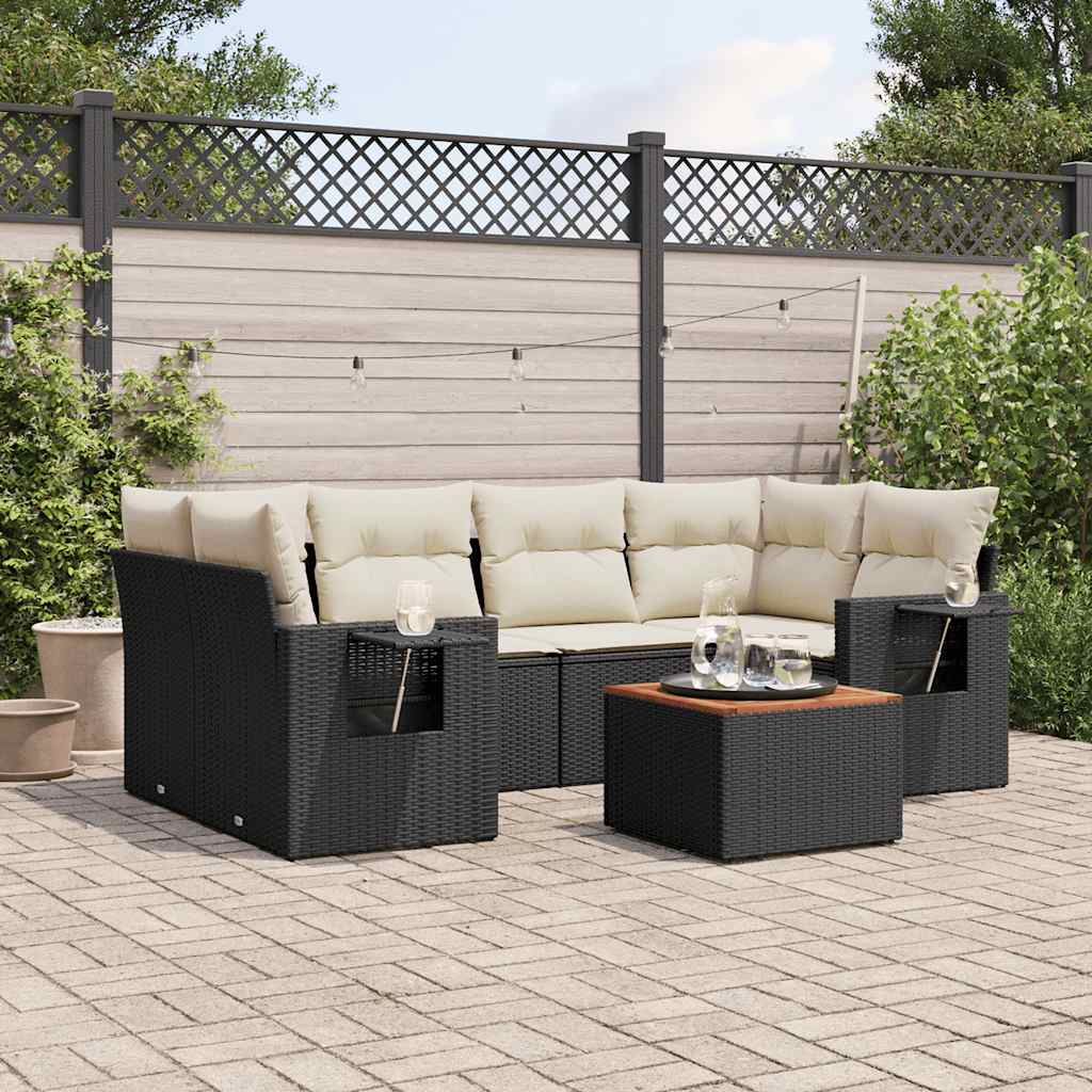 8721102357626_m_en_hd_1 vidaXL 7 Piece Garden Sofa Set with Cushions Black Poly Rattan - Image 1