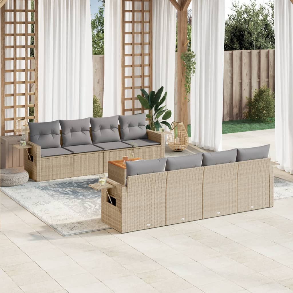 8721102357862_m_en_hd_1 vidaXL 9 Piece Garden Sofa Set with Cushions Mix Beige Poly Rattan - Image 1