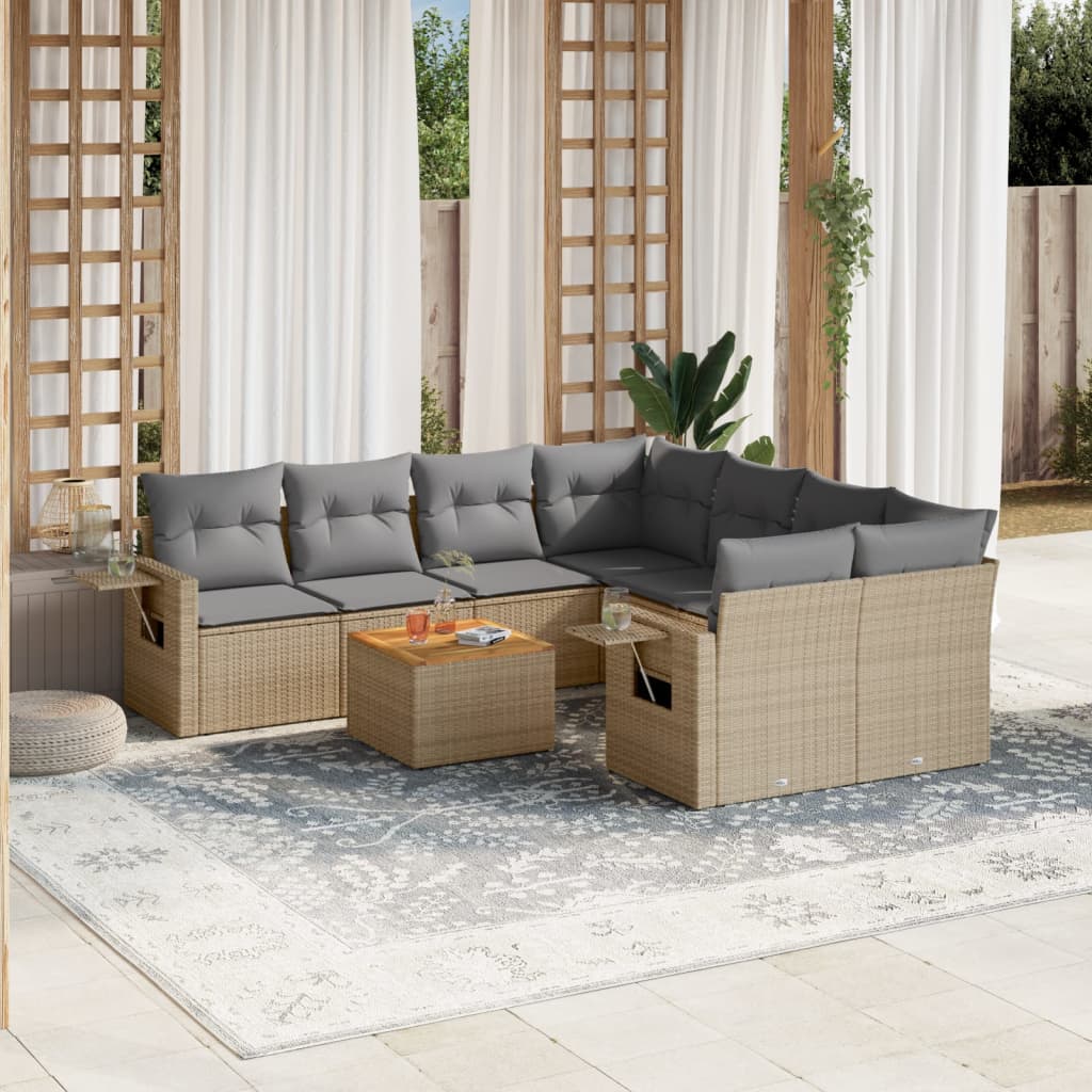 8721102357930_m_en_hd_1 vidaXL 9 Piece Garden Sofa Set with Cushions Mix Beige Poly Rattan - Image 1