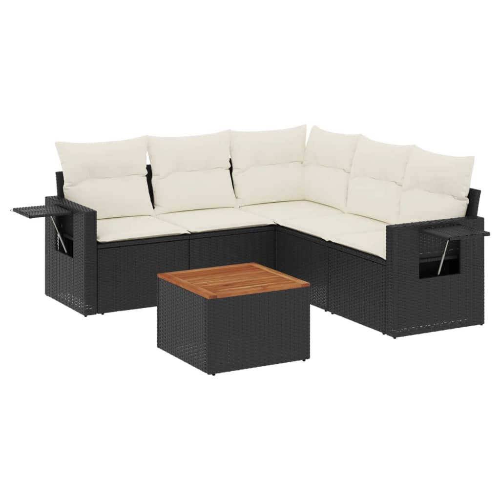 8721102358609_a_en_hd_1 vidaXL 6 Piece Garden Sofa Set with Cushions Black Poly Rattan - Image 2