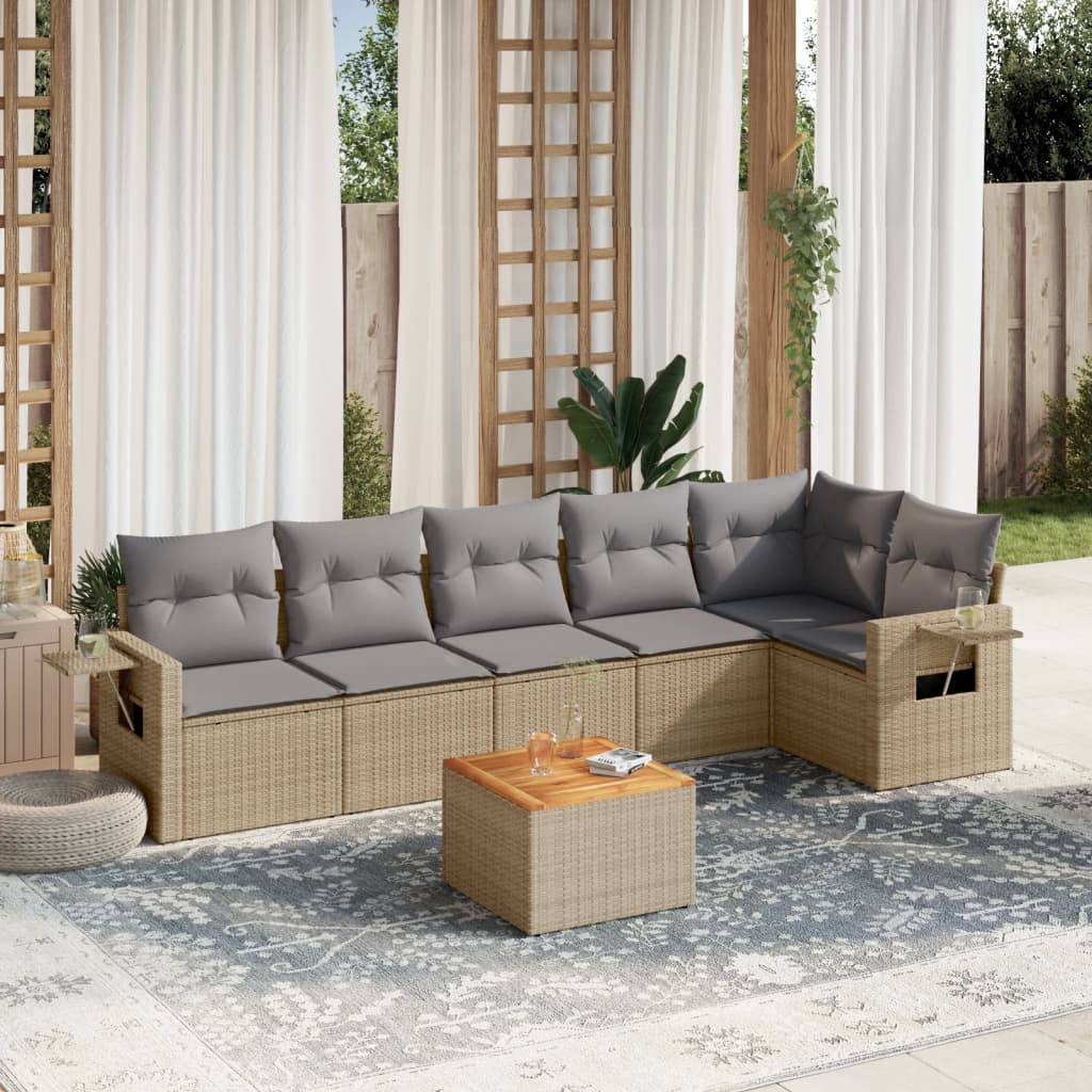 8721102358777_m_en_hd_1 vidaXL 7 Piece Garden Sofa Set with Cushions Mix Beige Poly Rattan - Image 1