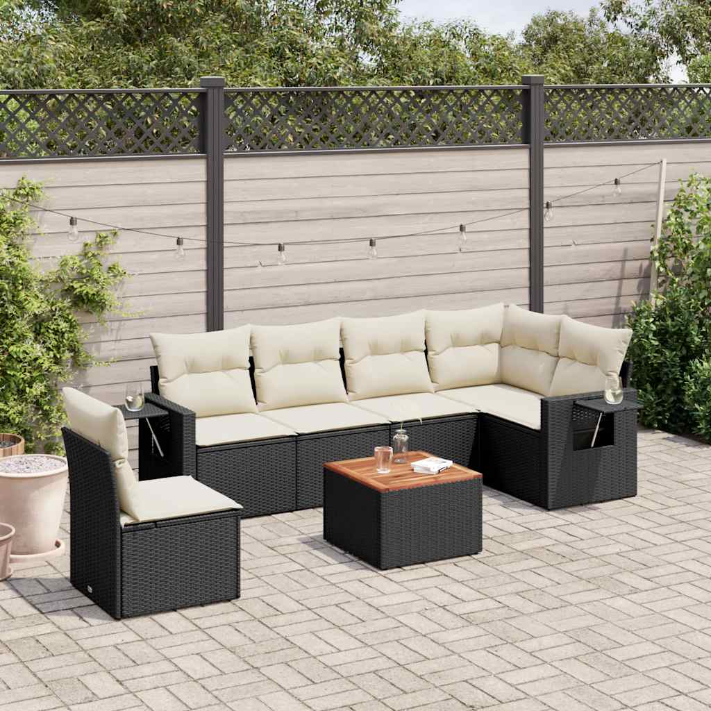 8721102358883_m_en_hd_1 vidaXL 7 Piece Garden Sofa Set with Cushions Black Poly Rattan - Image 1