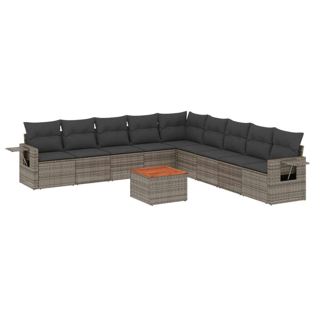 8721102359132_a_en_hd_1 vidaXL 10 Piece Garden Sofa Set with Cushions Grey Poly Rattan - Image 2