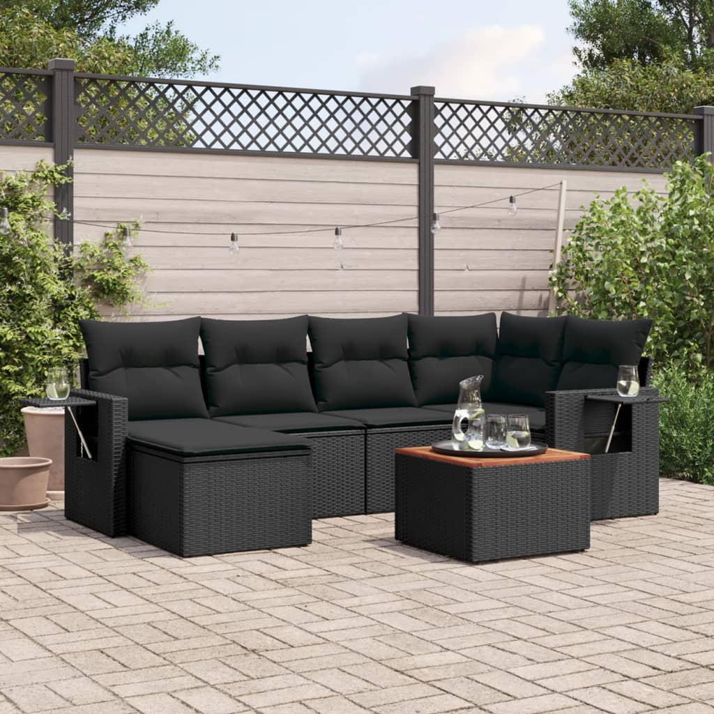 8721102359644_m_en_hd_1 vidaXL 7 Piece Garden Sofa Set with Cushions Black Poly Rattan - Image 1